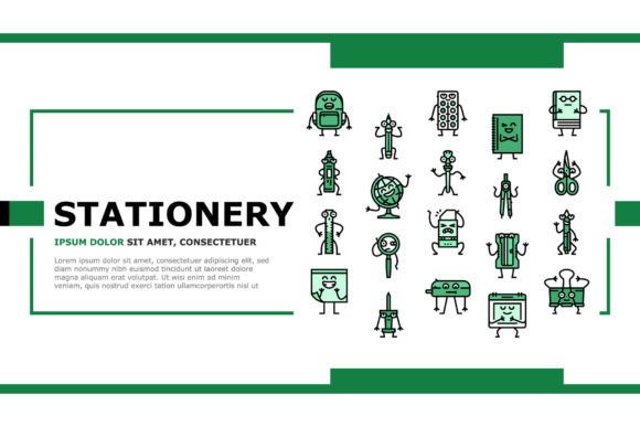 Bringing Learning to Life with Stationery Character School Landing Illustrations