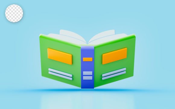 Elevating Educational Branding with the Book Sign 3D Render Concept
