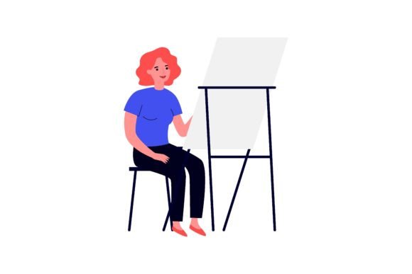 Female Model Posing in Art Workshop