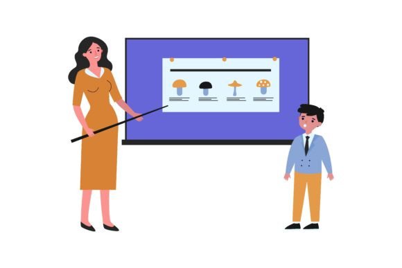 Female Teacher Showing Dangerous Mushrooms