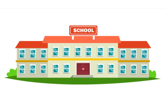 School Building Vector: Modern Education Design for Professional Workflows