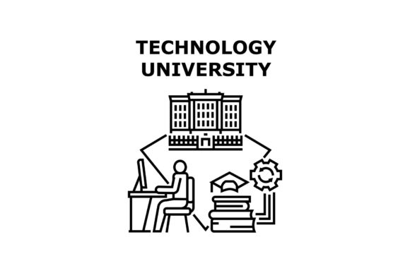 Technology University Icon Vector: Enhancing Digital Education Branding