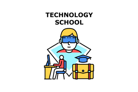 Visualizing Learning: The Tech School Icon Vector